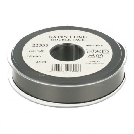 Satijn Luxe  Double Face band - Lint Zwart 0725
