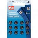 5x12 stuks PRYM AANNAAIDRUKKNOOP MESSING 9MM ZWART 341.164