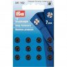5x12 stuks PRYM AANNAAIDRUKKNOOP MESSING 7MM ZWART 341.162