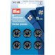 5x6 stuks PRYM AANNAAIDRUKKNOOP MESSING 15MM ZWART 341.169