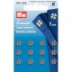 5x12 stuks PRYM AANNAAIDRUKKNOOP MESSING 7MM ZILVER 341.242