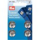 5x4 stuks PRYM AANNAAIDRUKKNOOP MESSING 17MM ZILVER 341.253