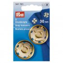 5x2 stuks PRYM AANNAAIDRUKKNOOP MESSING 30MM NIEUW GOUD 341.781