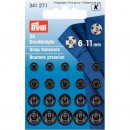 5x20 stuks PRYM AANNAAIDRUKKNOOP MESSING AST. 6.0-11MM ZWART 341.271