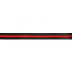 Flexibel band voor zijkant broek of colbert  20mm zwart rood  60936-20