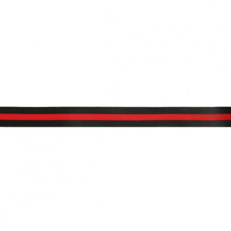 Flexibel band voor zijkant broek of colbert  20mm zwart rood  60936-20