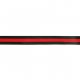 Flexibel band voor zijkant broek of colbert  25mm zwart rood  60936-25