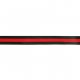 Flexibel band voor zijkant broek of colbert  25mm zwart rood  60936-25