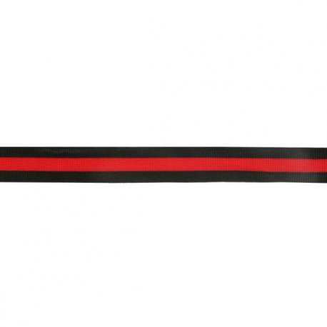 Flexibel band voor zijkant broek of colbert  25mm zwart rood  60936-25