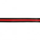 Flexibel band voor zijkant broek of colbert  25mm zwart rood  60936-25