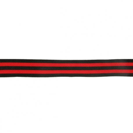 Flexibel band voor zijkant broek of colbert  30mm zwart rood  60936-30