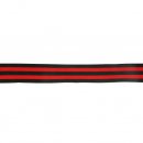 Flexibel band voor zijkant broek of colbert  30mm zwart rood  60936-30