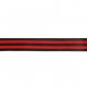 25 mtr Flexibel band voor zijkant broek of colbert  35mm zwart rood  60936-35