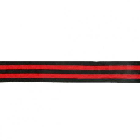 Flexibel band voor zijkant broek of colbert  35mm zwart rood  60936-35
