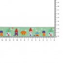 25 mtr GEWEVEN BAND HUISJES 17MM 67465 Groen 03