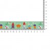 25 mtr GEWEVEN BAND HUISJES 17MM 67465 Groen 03