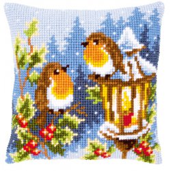 KRUISSTEEKKUSSEN KIT ROODBORSTJES MET LAMP  PN-0145077