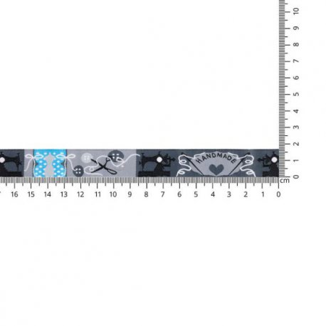GEWEVEN BAND HANDMADE 17MM 67467-01 Grijs, Blauw