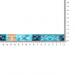 GEWEVEN BAND HANDMADE 17MM 67467-04 Blauw, Grijs