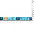 Volle Rol van 25 mtr GEWEVEN BAND HANDMADE 17MM 67467-04 Blauw, Grijs