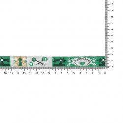 GEWEVEN BAND HANDMADE 17MM 67467-07 Groen, Beige