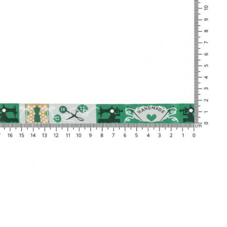 GEWEVEN BAND HANDMADE 17MM 67467-07 Groen, Beige