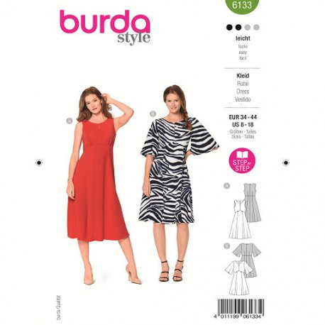 Burda 61339 Jurkje en shirt van Viscose, Crepe, Linnen of stofmenging