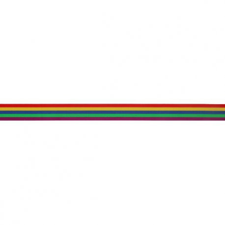 ELASTIEK GESTREEPT REGENBOOG 20MM 78523 geel