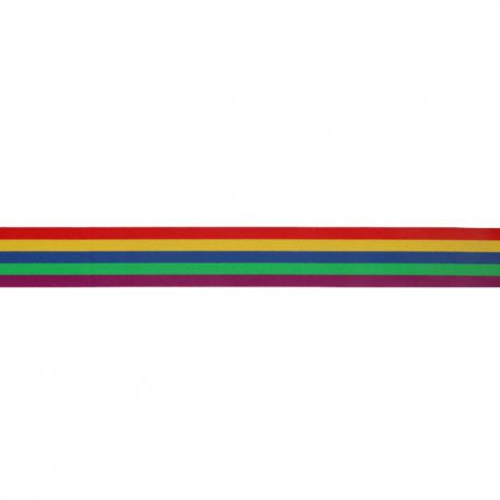 ELASTIEK GESTREEPT REGENBOOG 32MM 78525 geel