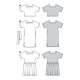 Burda 6117  Jurken en T-shirt van katoen, linnen, viscose, crepe of stofmenging