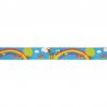 25 mtr Blauw galonband met hertje en regenboog 	017.1128