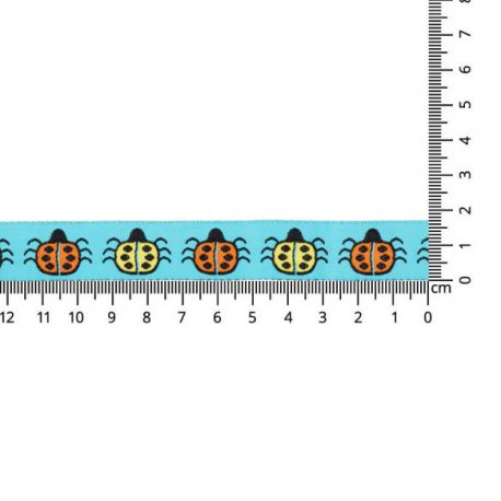 GEWEVEN BAND LIEVEHEERSBEESTJES 17MM 67481-02 Blauw