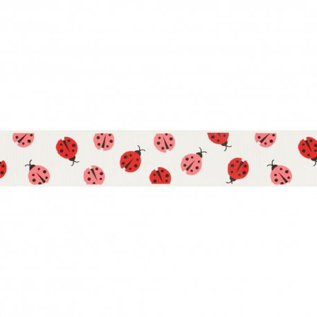 RIPSLINT LIEVEHEERSBEESTJE 25MM 22382-25-009 wit roze