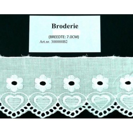 B-2Broderie wit - 60mm breed