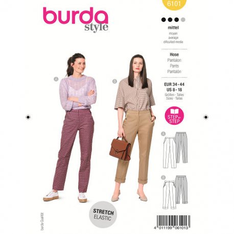 Burda 6101 Broeken van Stretch Stoffen