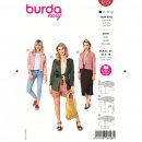 Burda 6123 jasjes van Katoen, stofmenging, linnen, jeans of boucle