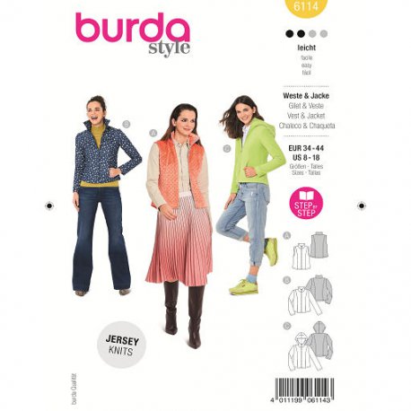 Burda 6114 jasjes en vest van Katoen, linnen of Viscose