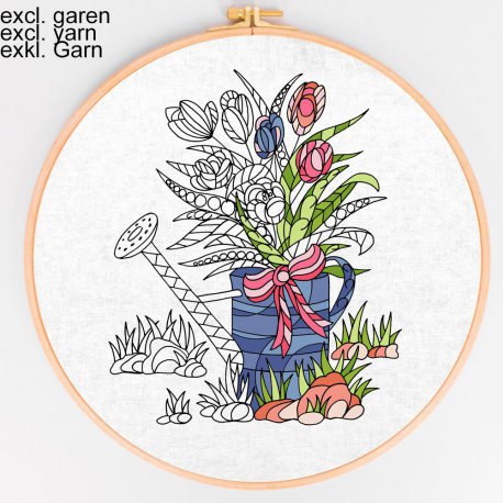 SIMY'S BORDUURPAKKET VOORBEDRUKT TULPEN 40X40CM 14645-DB2863