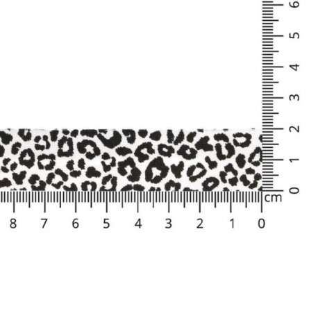 OAKI DOKI TRICOT BIAISBAND LUIPAARD PRINT 20MM wit PR20-03-3004