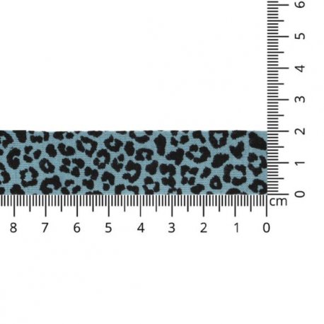OAKI DOKI TRICOT BIAISBAND LUIPAARD PRINT 20MM blauw PR20-03-3005