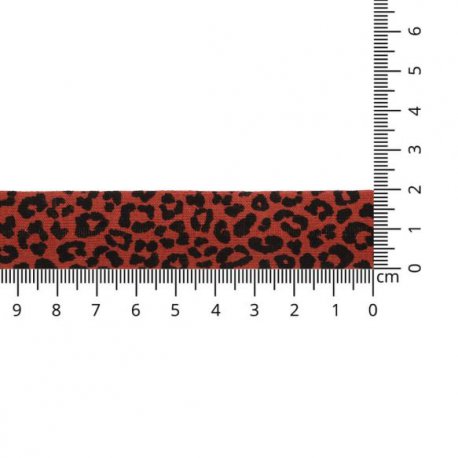 OAKI DOKI TRICOT BIAISBAND LUIPAARD PRINT 20MM rood PR20-03-3007