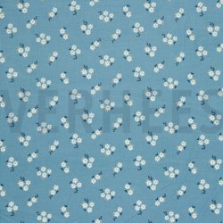Babycord Glitter met kleine bloemetjes 08848V blauw 001
