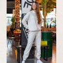 Stof Sweater broek model M2151 en M2152 uit My Image herfst winter 2021 art  Alpenfleece Uni 14370 ecru 051