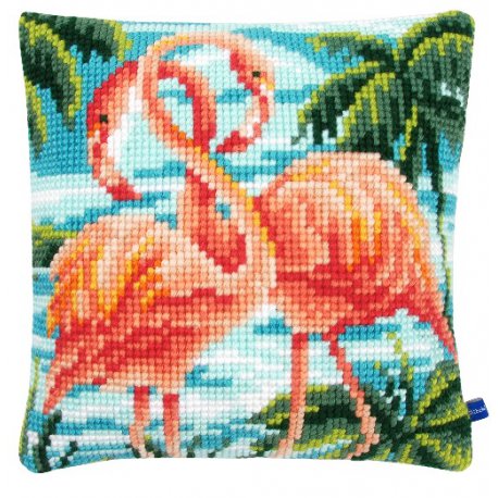 KRUISSTEEKKUSSEN KIT FLAMINGO'S  PN-0155019
