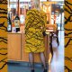 Pakket jurk model M2166 uit My Image herfst winter 2021 art Tricot Stof Strepen 16127 oker 034