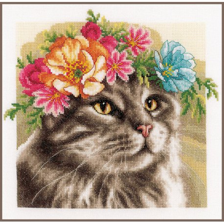 TELPAKKET KIT MAINE COON MET BLOEMENKRANS  PN-0189339 of  PN-0191867