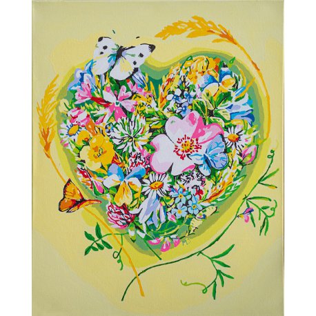 PAINT BY NUMBER KIT BLOEMENHARTJE  PN-0195427