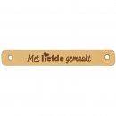 5x2stuks Leren label Met Liefde Gemaakt 7 x 1 cm. 	020.1179 kleur 001