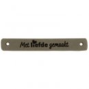 5x2stuks Leren label Met Liefde Gemaakt 7 x 1 cm. 	020.1179 kleur 002