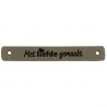 5x2stuks Leren label Met Liefde Gemaakt 7 x 1 cm. 	020.1179 kleur 002